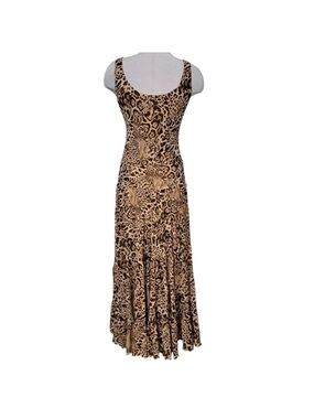 Jones New York Leopard Print Vintage Maxi Dress sz 14